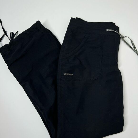 Quehua France Parachute Loose-Fit Trousers Fleece-lined Size S Black UltraLight - Picture 15 of 16